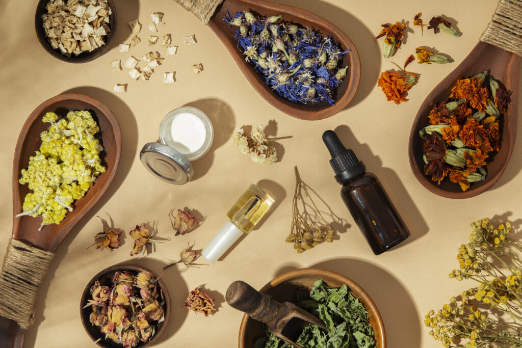 top-view-phytotherapy-still-life